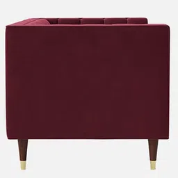 casacraft from pepperfry Lem Velvet 2 Seater Sofa in Maroon Colour image 5