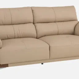 durian Perry Leather 3 Seater Sofas in Beige Colour image 3