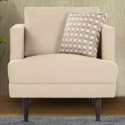 Pescara Velvet 1 Seater Sofa in Beige Colour-image-49
