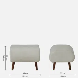 globally indian Chic Boucle Fabric Foot Stool In White Color image 2