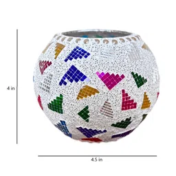 hanable india Traditional Glass Mosaic Tealight Candle Holder image 2