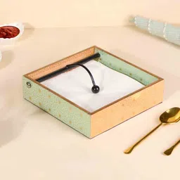 the home co. Mughal Collectio Multicolour Wood Tissue Holder image 2