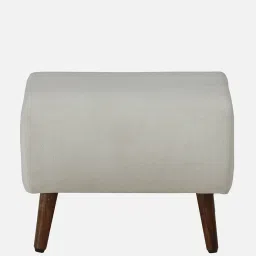 globally indian Chic Boucle Fabric Foot Stool In White Color image 3