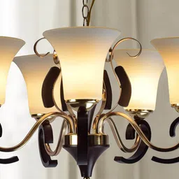 kapoor lampshades Manchester Gold Glass Shaded Chandelier image 2