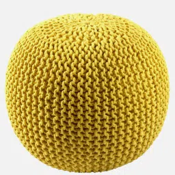 riance creations Romania Knitted Pouffe in Yellow Colour image 3