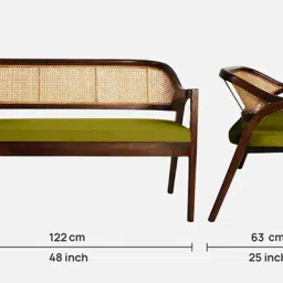 dzyn furnitures Arbor Teak Wood Settee In Brown Color image 2