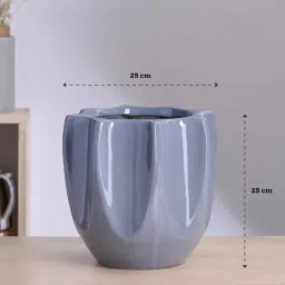 ugaoo Tranquil Tales Grey Ceramic Planter image 2