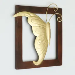 vedas Arya Left Butterfly Wooden Frame Wall Decor image 3