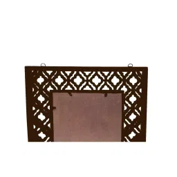 the urban store Walnut Finish MDF Decorative Mirror image 5