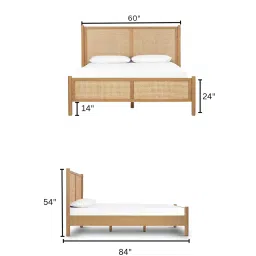 casagold Libra Solid Wood Queen size Bed In Brown Colour image 2