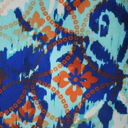 Aqua Poly Cotton Abstract 16x16 inches Cushion Covers (1pc) by Zeba image 4