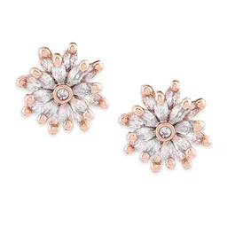 AMI Rose Gold Toned & Rose Gold Plated Set of 3 Contemporary Studs & Drop Earrings image 3