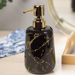 MARKET99 Black & Yellow Printed Ceramic Soap Dispenser-picture-26
