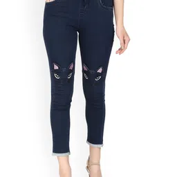 A-Okay Girls Slim Fit Comfort Cotton Embroidered Jeans-picture-15