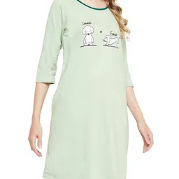 clovia Women Cotton Short Length Nightdress image 3