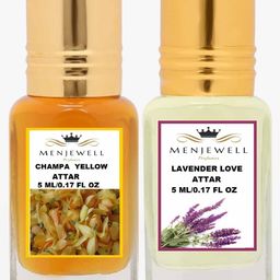 Menjewell  Pack Of 2 Champa Yellow & Lavender Love Attar-picture-42