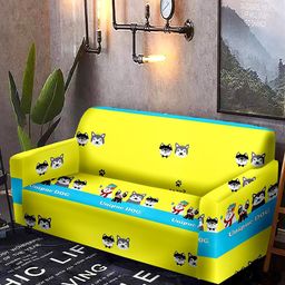 Cortina Yellow Printed 2-Seater Sofa Cover-picture-19