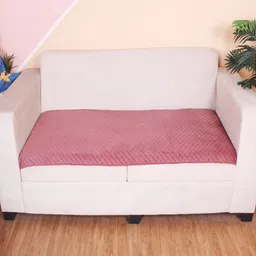 STITCHNEST Peach Self Design 2 Seater Sofa Cover-image-67