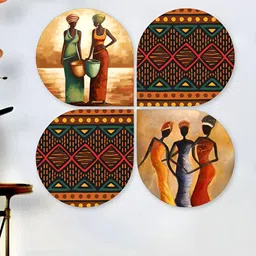 ArtVibes Red & Beige Wooden Wall Hanging image 1