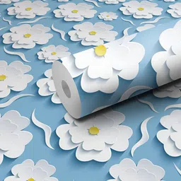 WALLWEAR Blue & White Floral Self-Adhesive Wallpaper-picture-22