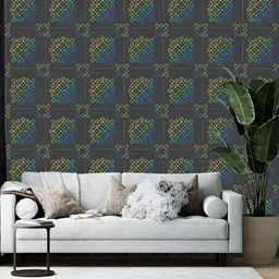 Wallpics Grey & Blue Abstract Printed Self-Adhesive Wallpaper-image-29