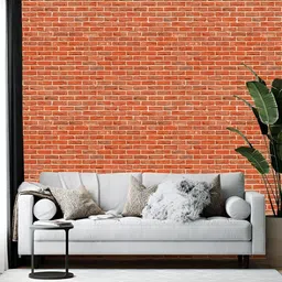 Wallpics Rust & White Geometric Printed Self-Adhesive Wallpaper image 1