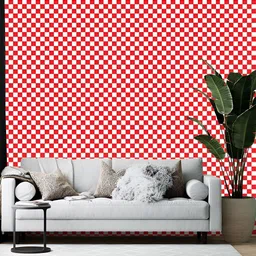Wallpics Red & White Geometric Printed Self-Adhesive Wallpaper-picture-15