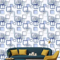 Jaamso Royals Blue & White Printed Self Adhesive Wall Sticker-image-82