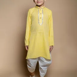 BAESD Boys Embroidered Regular Mirror Work Kurta with Patiala Set-picture-35
