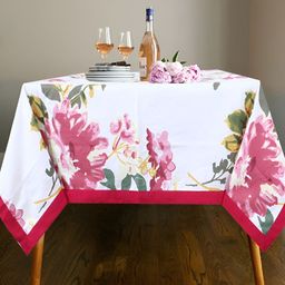 Texstylers Pink Floral Anti-Skid Cotton 8-Seater Table Cover-picture-41