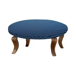 Stylista Navy Blue & Blue Geometric Printed Waterproof Round 2 Seater Table Cover-image-75