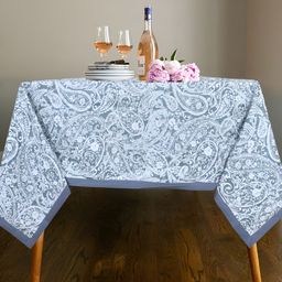 Texstylers Grey Melange Floral Cotton Square Dining Table Cover-picture-6
