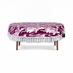 Stylista Purple & White Oval Waterproof  8-Seater Table Cover-picture-35