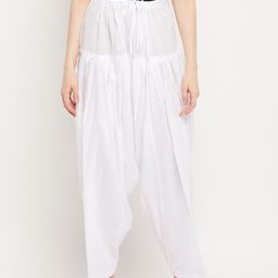 Clora Creation Women White Solid Pure Cotton Salwar-picture-6