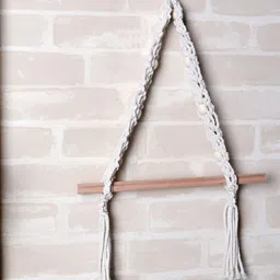 Akaar White Self Designed Macrame Hanging Wall Decor-picture-24