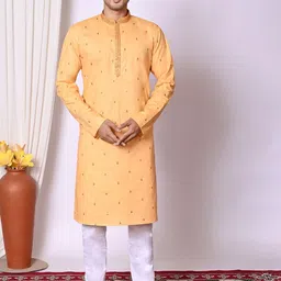 BAESD Men Embroidered Regular Sequinned Pure Cotton Kurta with Pyjamas-picture-20