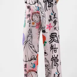 The Souled Store Women Cinderella Printed Relaxed Flared Easy Wash Parallel Trousers-picture-41