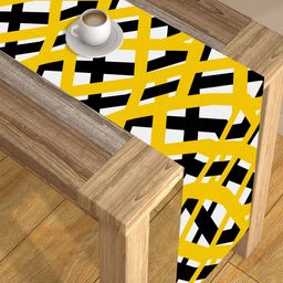 AEROHAVEN Black & Yellow Digital Printed 4-Seater Table Runner-picture-27
