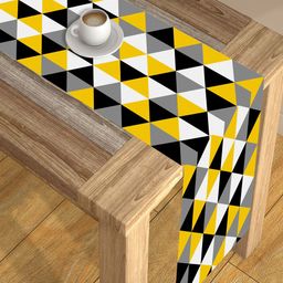 AEROHAVEN Black & Yellow Digital Printed 4-Seater Table Runner-picture-25