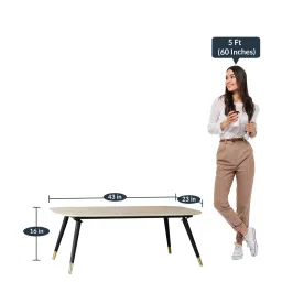 claymint Milano White Marble Coffee Table In Black With Brass Finish image 3