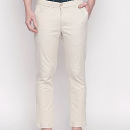 Basics Men Beige Tapered Fit Trousers-picture-7