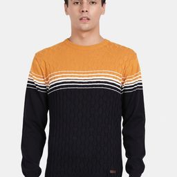 t-base Men Colourblocked Cotton Pullover-picture-26