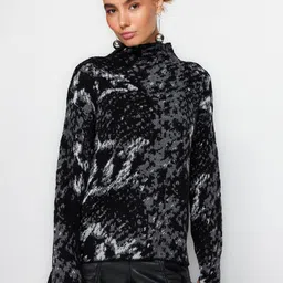 Trendyol Abstract Printed Turtle Neck Acrylic Pullover-picture-33