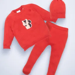 Mylo Kids Baby Winter Wear Full Sleeves Sweater & Footed Pant Set with Cap-picture-29