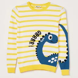 Fame Forever by Lifestyle Boys Yellow & White Printed Cotton Pullover-picture-17