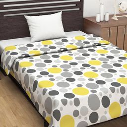 Divine Casa Garden Bliss White & Yellow Geometric Mild Winter 120 GSM Single Bed Dohar-picture-31