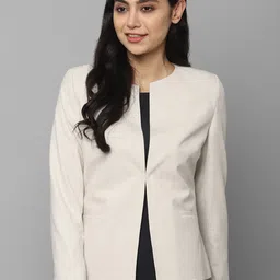 Allen Solly Woman Women Cream Solid Blazers-image-67