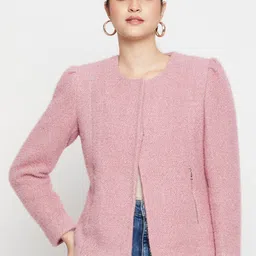 Cantabil Women Round Neck Long Sleeves Single-Breasted Blazer-picture-29