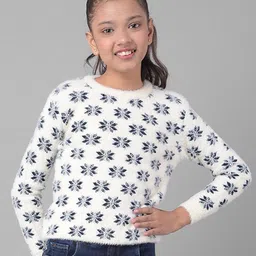 Crimsoune Club Girls Ethnic Motifs Printed Pullover-image-57