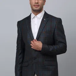Cantabil Checked Single-Breasted Blazer-picture-48